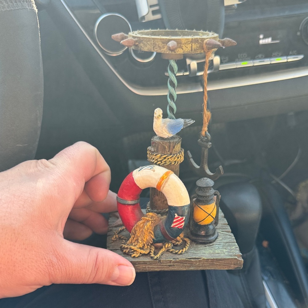Nautical Themed Candle Holder with Seagull and Lantern